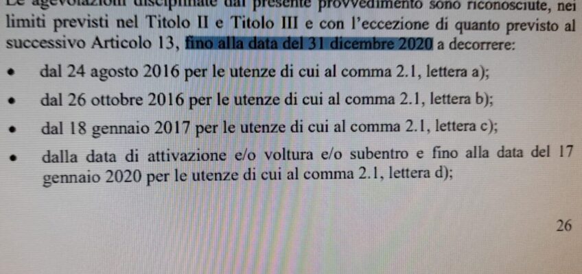 LA BEFFA IN BOLLETTA,  PER I TERREMOTATI AZZERATI GLI SCONTI DEL SISMA