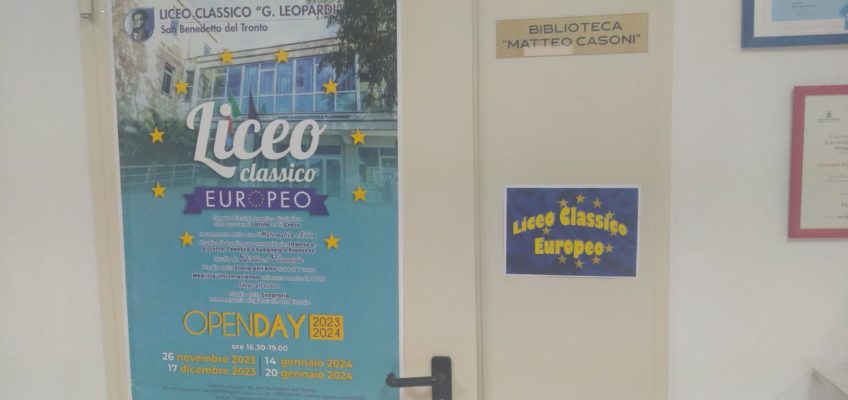 A SAN BENEDETTO DEL TRONTO IL PRIMO LICEO CLASSICO EUROPEO DELLE MARCHE