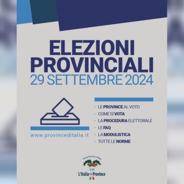 PROVINCE AL VOTO PER IL RINNOVO DEI CONSIGLI