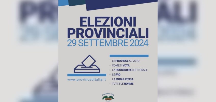 PROVINCE AL VOTO PER IL RINNOVO DEI CONSIGLI