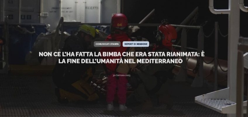 E’ MORTA LA BIMBA SOCCORSA IN MARE DALLA OCEAN VIKING